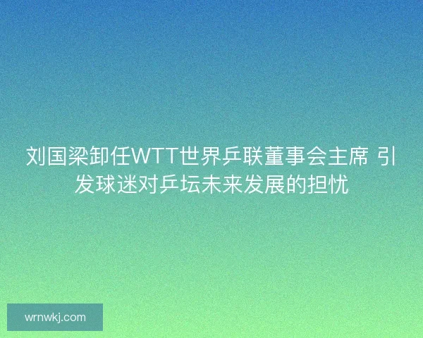 刘国梁卸任WTT世界乒联董事会主席 引发球迷对乒坛未来发展的担忧 刘国梁卸任WTT世界乒联董事会主席 引发球迷对乒坛未来发展的担忧